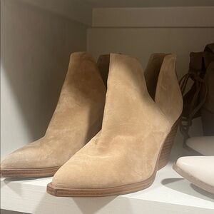 Vince Camuto Tan Suede Ankle Booties
